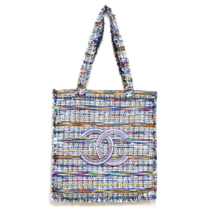 楽天市場】CHANEL 【シャネル】ツイードトートバッグ ココマーク ラメ 