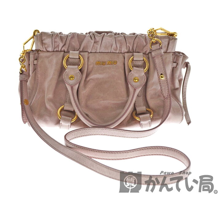 楽天市場】MIUMIU【ミュウミュウ】RN0647 2WAYバッグ レザー シワ加工  