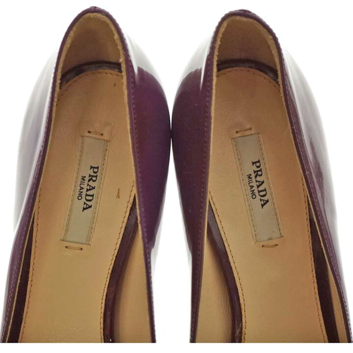 楽天市場】PRADA【プラダ】エナメルパンプス パテントレザー パープル 