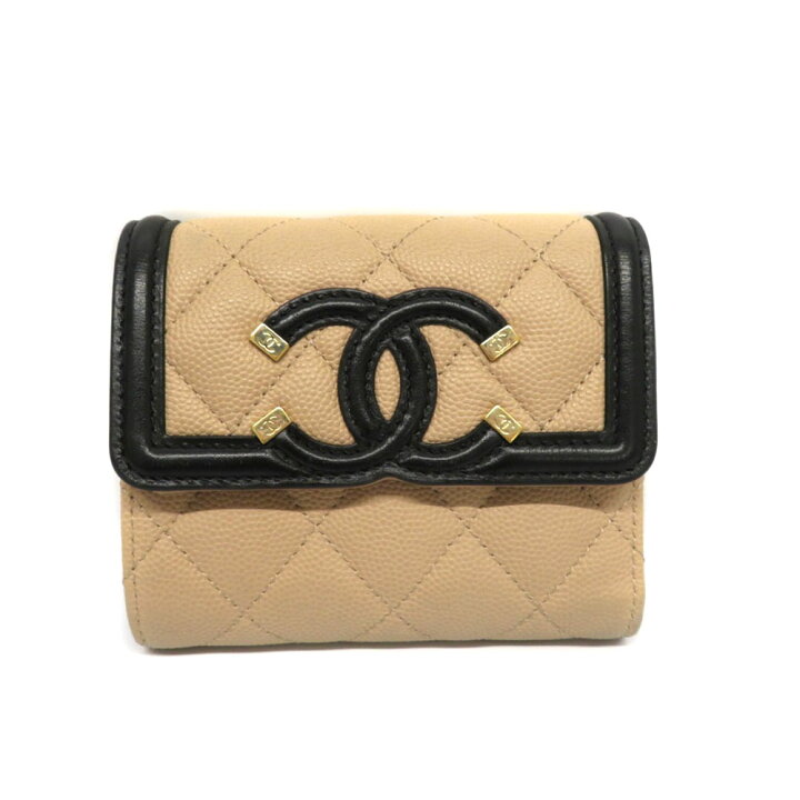 楽天市場】【値下げ】CHANEL 【シャネル】 A81940 三つ折り財布 レザー  