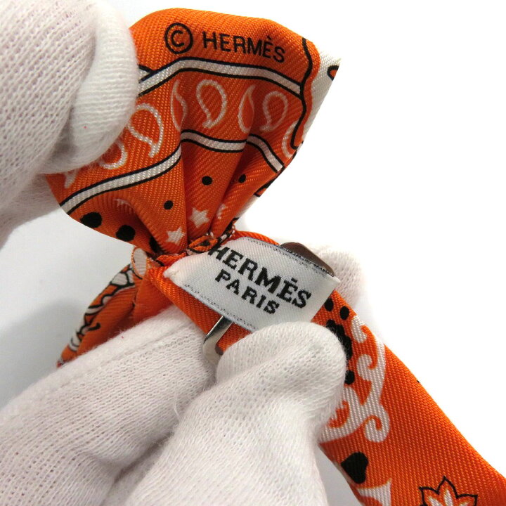 楽天市場】HERMES 【エルメス】 蝶ネクタイ シルク オレンジ系 リボン 