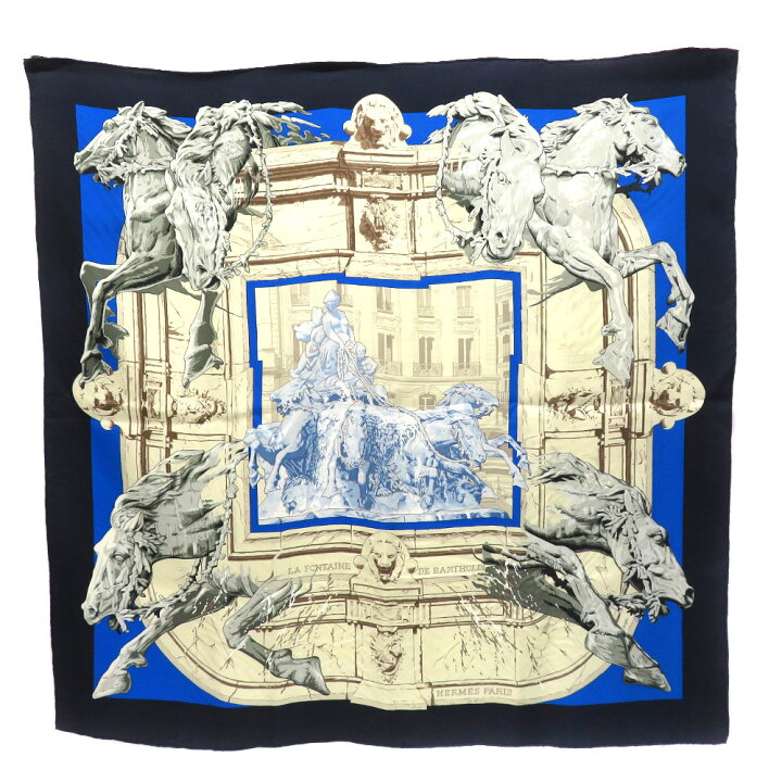 楽天市場】エルメス Hermes カレ90 LA FONTAINE DE BARTHOLDI 