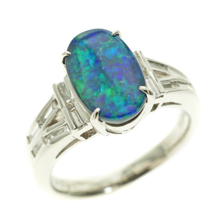 楽天市場】Pt900 プラチナ ブラックオパール 0.95ct リング 