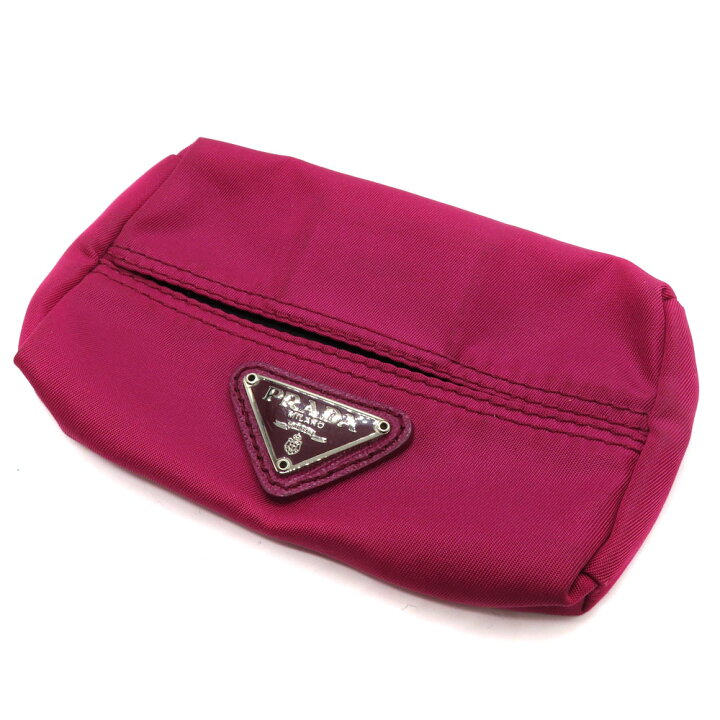 楽天市場】プラダ Prada 1N0001 ティッシュケースピンク 【中古 