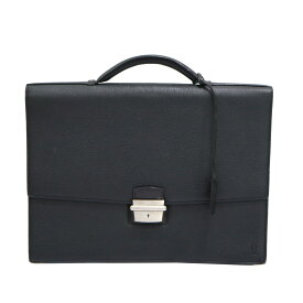 カルティエ Cartier ビジネスバッグ ブリーフケース メンズ レザー ブラック 【中古】