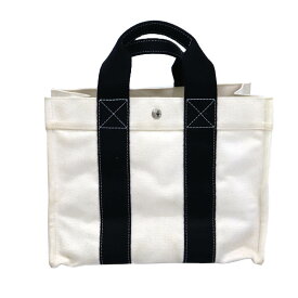 エルメス Hermes ボラボラPM トートバッグ アイボリー ブラック 【中古】