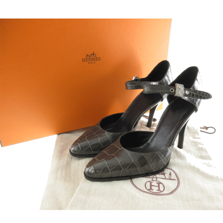 楽天市場】HERMES【エルメス】『パンプス』クロコダイルサンダル 