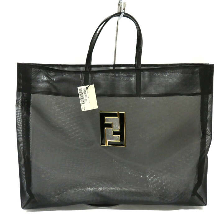 楽天市場】FENDI 【フェンディ】 トートバッグ メッシュ 黒 透け ロゴ  