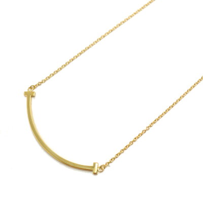 TIFFANY&Co.【ティファニー】TスマイルネックレスペンダントK18YG【18金イエローゴールド】ブランドアクセサリージュエリー約46cm新品仕上げ【中古】USED9質屋かんてい局北名古屋店n21-8995
