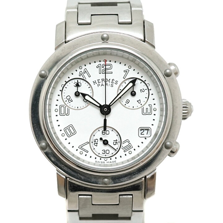 楽天市場】エルメス Hermes CL1.310 クリッパー クロノグラフ 腕時計  