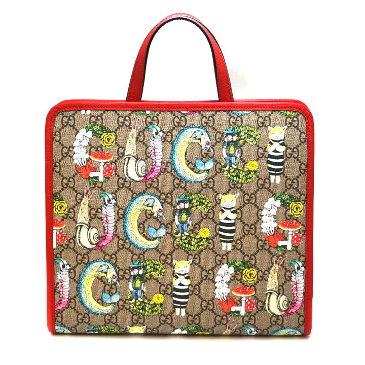 楽天市場】グッチ Gucci 612992 トートバッグ ヒグチユウコ 赤【中古  