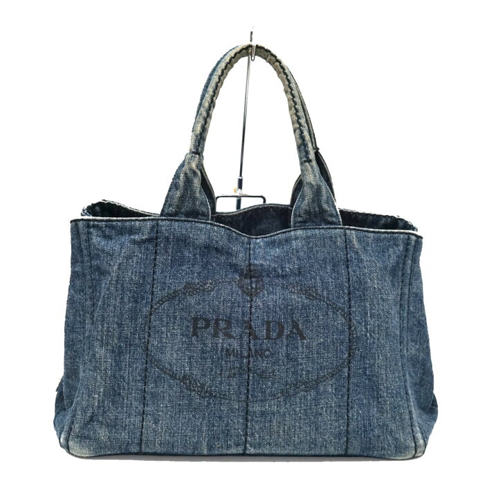 楽天市場】プラダ Prada カナパ デニム トートバッグ【中古】 : 質屋  