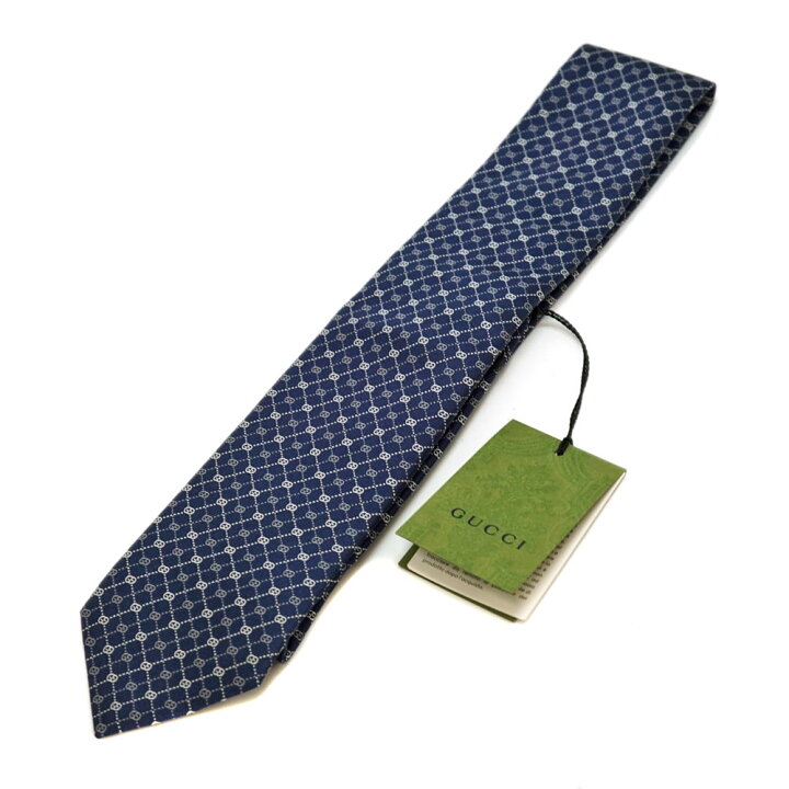 楽天市場】グッチ Gucci ネクタイ 386489 ネイビー【中古】 : 質屋かん  
