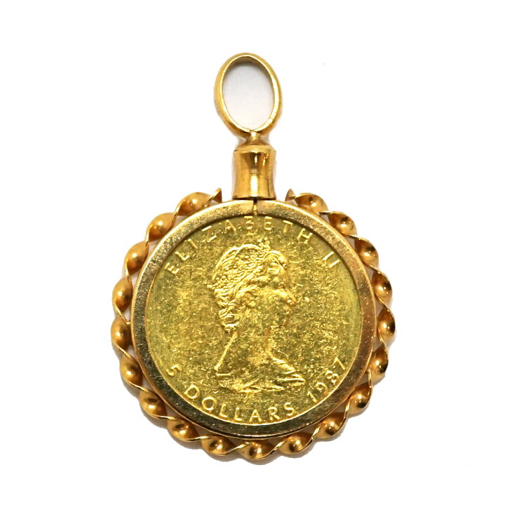 楽天市場】K24 K18 24金 18金 メイプルリーフ 金貨 1/10oz ペンダント  