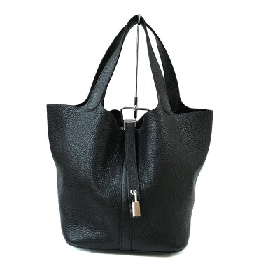 エルメスHermesピコタンロックMMシルバー金具レザーハンドバッグ【中古】