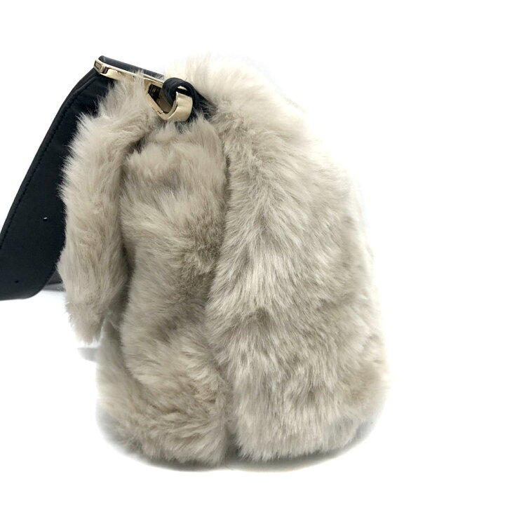 楽天市場】【値下げ】FURLA 【フルラ】 ファーショルダーバッグ グレー 