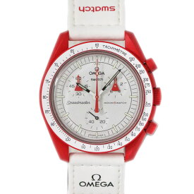 スウォッチ Swatch オメガ×スウォッチ SO33R100 ムーンスウォッチ ミッション トゥ マーズ ホワイト レッド クオーツ バイオセラミック メンズ 腕時計 【中古】