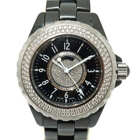シャネル Chanel H1708 J12 ダイヤ 腕時計 クオーツ セラミック ブラック【中古】