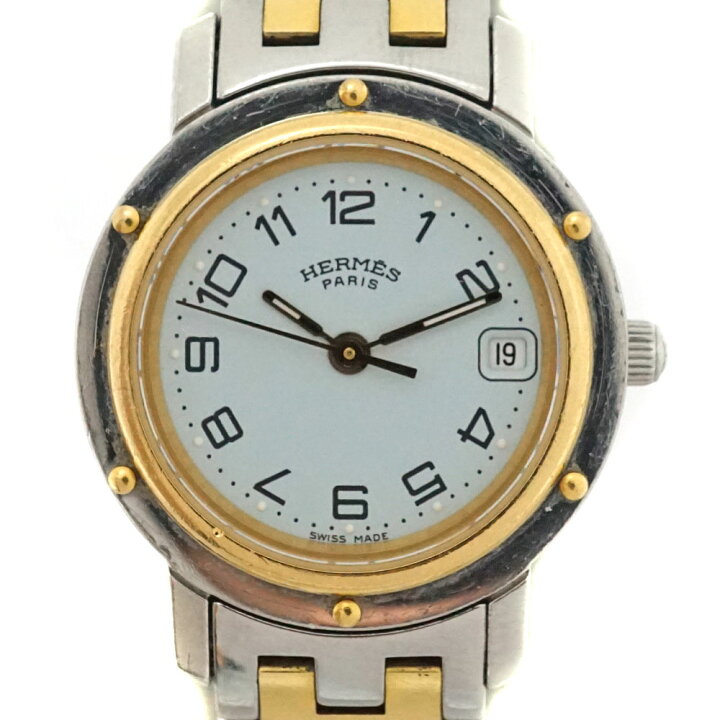 楽天市場】エルメス Hermes CL4.220 クリッパー 電池式 腕時計【中古 
