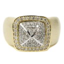 K18 18金 ダイヤモンドリング ゴールド 約17号 約8.7g D0.45ct 指輪 メンズ【中古】