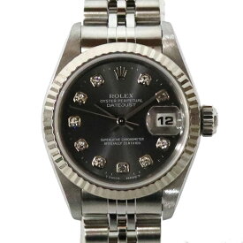 ロレックス Rolex 69174G デイトジャスト グレー 10Pダイヤ 腕時計 レディース【中古】