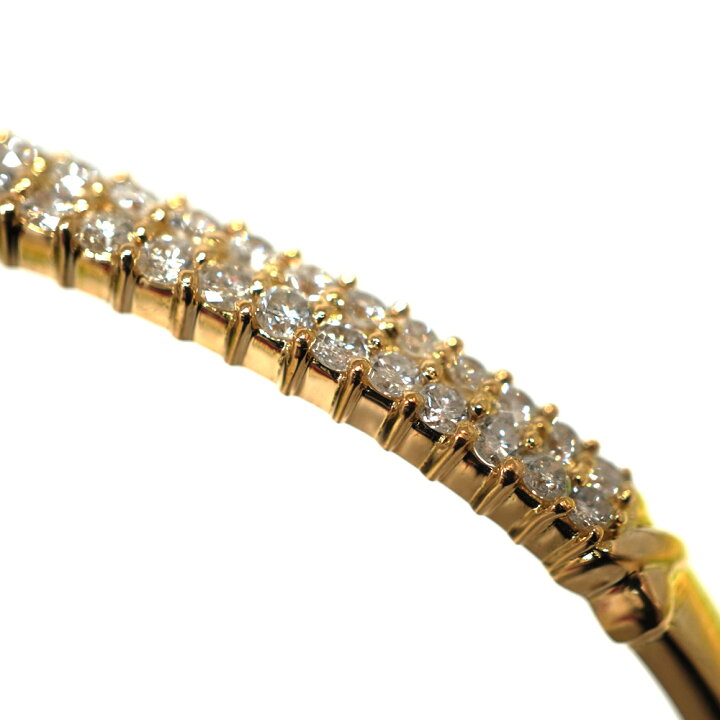 楽天市場】18金 K18 バングル ダイヤモンド ブレスレット 【中古  