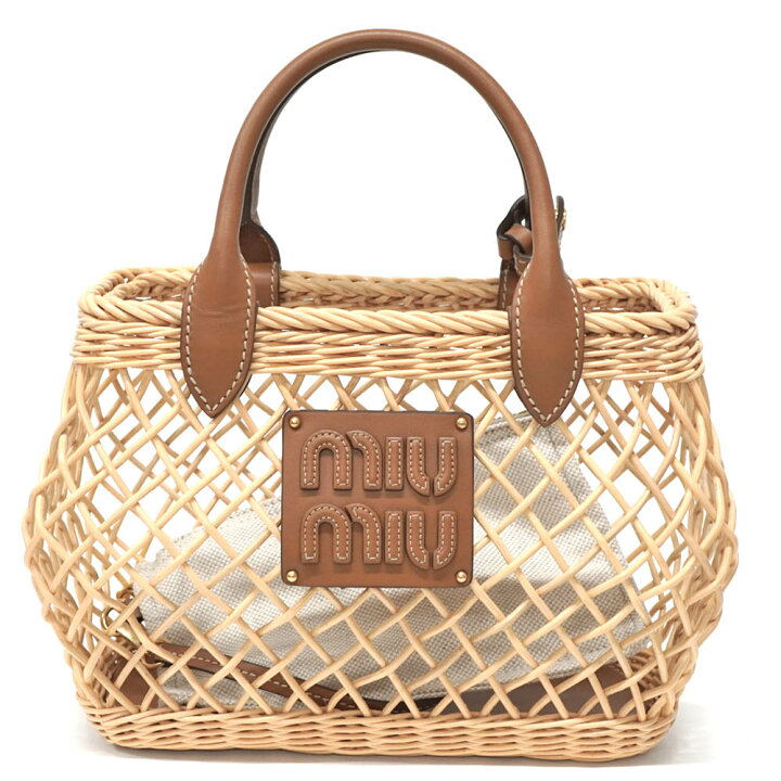 楽天市場】ミュウミュウ Miumiu 5BA286 ウーブンファブリック  