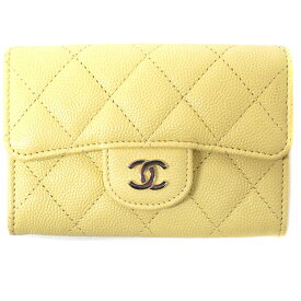 シャネル Chanel AP0214 クラシックフラップ カードケース イエロー 【中古】