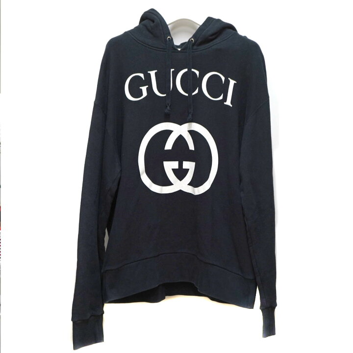 楽天市場】グッチ Gucci ロゴパーカー ブラック 【中古】 : 質屋かん 