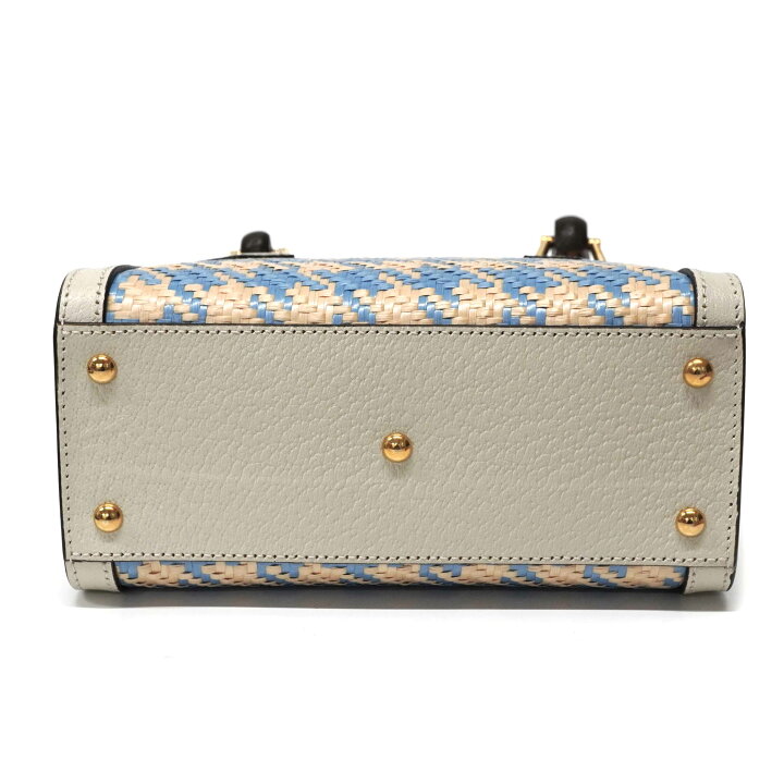 楽天市場】グッチ Gucci 702732 ラフィア バンブー 2WAYバッグ 千鳥柄 