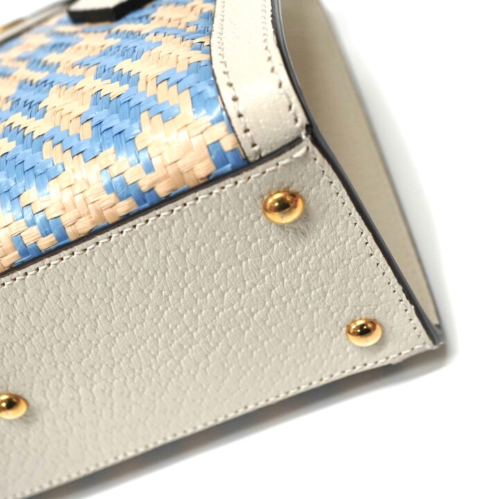 楽天市場】グッチ Gucci 702732 ラフィア バンブー 2WAYバッグ 千鳥柄 