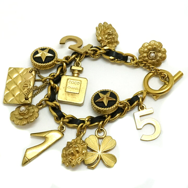 楽天市場】シャネル Chanel マルチチャームブレスレット ゴールド  