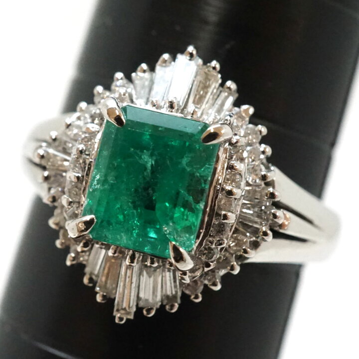 楽天市場】Pt900 プラチナ リング 指輪 エメラルド1.23ct ダイヤモンド 