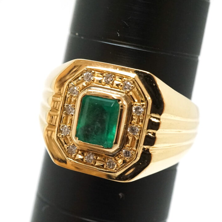 楽天市場】K18 18金 リング 指輪 エメラルド0.72ct ダイヤモンド0.10ct 
