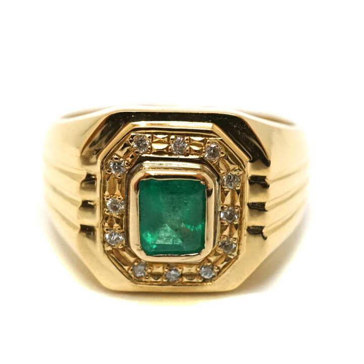 楽天市場】K18 18金 リング 指輪 エメラルド0.72ct ダイヤモンド0.10ct  