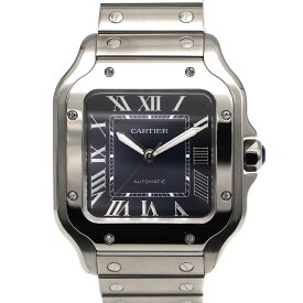 カルティエ Cartier WSSA0063 サントス ドゥ カルティエMM ブラック メンズ レディース 腕時計【中古】