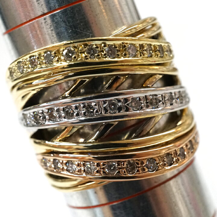 楽天市場】K18 18金 リング 指輪 ダイヤモンド0.47ct ゴールド【中古 