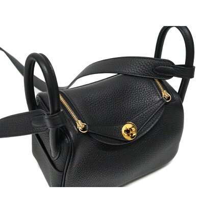 エルメスHermesリンディ26トリヨンクレマスブラックゴールド金具【中古】