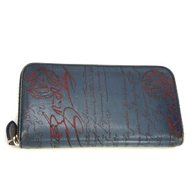 ベルルッティ Berluti カリグラフィ ラウンドファスナー 長財布 ネイビー【中古】