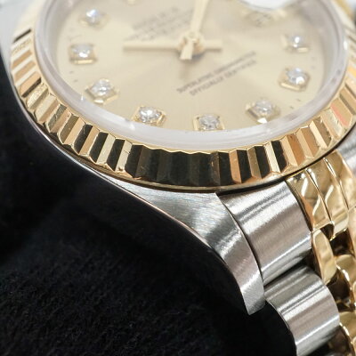 ロレックスRolex69173GデイトジャストX番10Pダイヤシャンパン【中古】