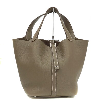 エルメスHermesピコタンロックMMシルバー金具レザーハンドバッグ【中古】