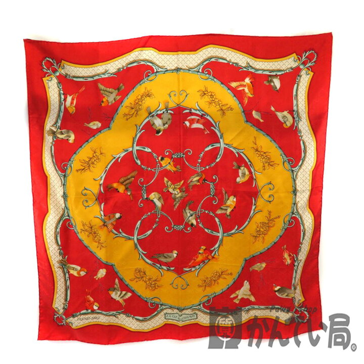 楽天市場】HERMES 【エルメス】 スカーフ カレ90 レッド系 鳥 87cm  