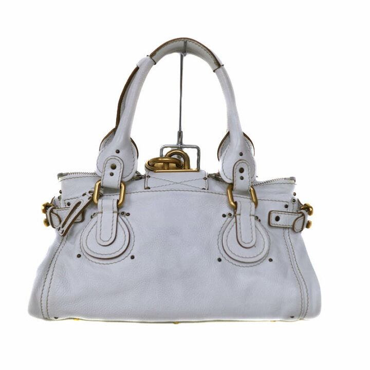 Chloe パディントン レザー ショルダーハンドバッグ ホワイト 3128M 