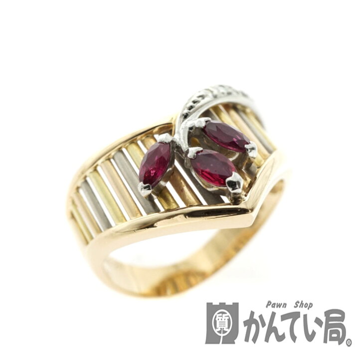 楽天市場】K18 Pt900 ルビー付きリング ゴールド プラチナ D0.029ct 