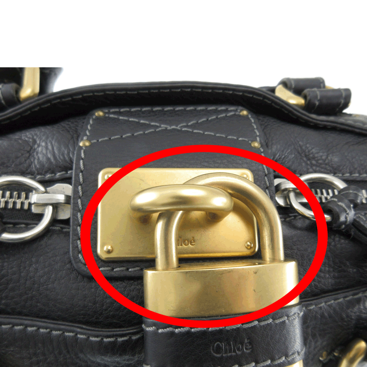 Chloe クロエ パディントンブラック 南京錠 パドロックハンドバック クロエ CHLOE ハンドバッグ パディントン 黒 ブラック レザー