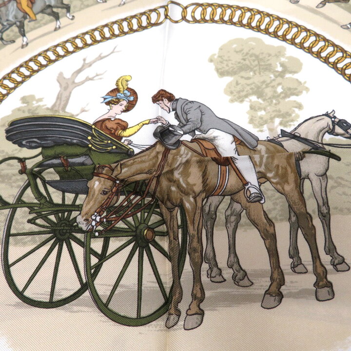 楽天市場】HERMES【エルメス】カレ90 馬車 ピンク スカーフ 美品【中古 