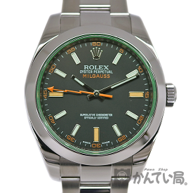 ROLEX【ロレックス】116400GV ミルガウス グリーン 2017年ギャラ SS(ステンレス) グリーンガラス メンズ スポーツモデル 自動巻 腕時計【中古】質屋 かんてい局茜部店 a2003609