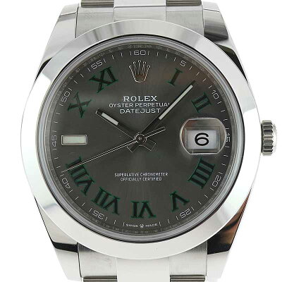 ROLEX【ロレックス】デイトジャスト41126300腕時計メンズ自動巻きステンレスランダム番2020年購入新ギャラグリーンスレートローマオイスターブレス【中古】USED-10質屋かんてい局小牧店c20-5785