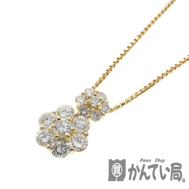 楽天市場】K18 ダイヤモンド ネックレス D1.00ct ゴールド フラワ 