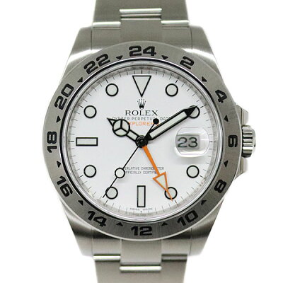 ROLEX【ロレックス】216570エクスプローラー2「ケース交換品」梨地バックルホワイトメンズSS自動巻きスポーツオートマ腕時計【中古】質屋かんてい局茜部店a2007643